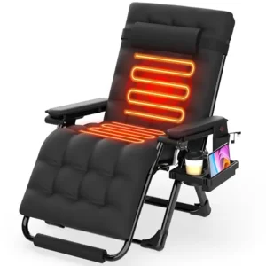Heated Zero Gravity Chair, XL Oversized Reclining Lounge Chair with 3 Heat Levels