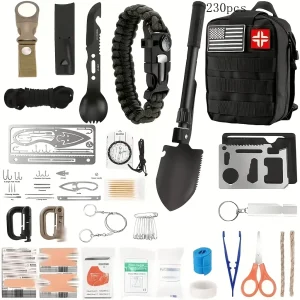 242-Piece Survival and First Aid Kit for Outdoor Emergencies